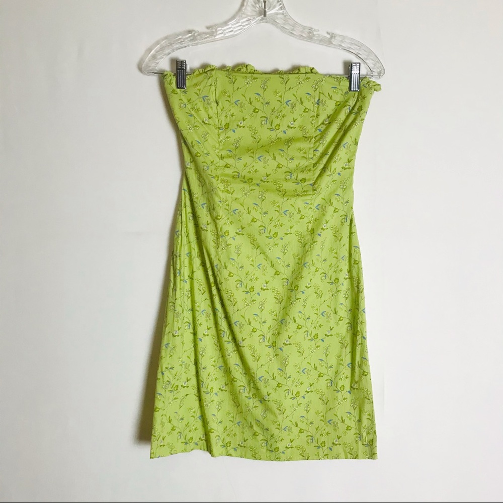 Express Vintage Green Garden Floral Print Dress